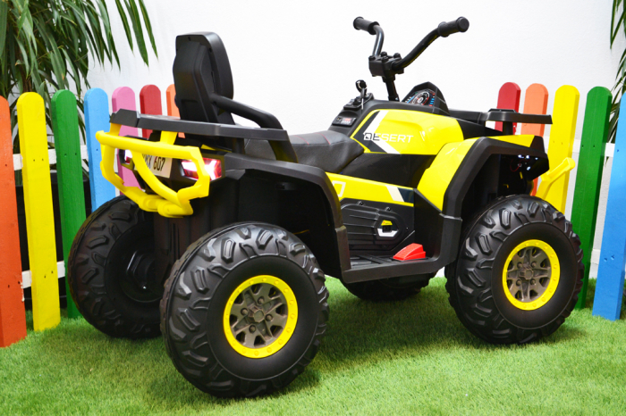 Electric Ride-On ATV for children Kinderauto BJ607, 12V, 90W, leather seat, yellow [10]