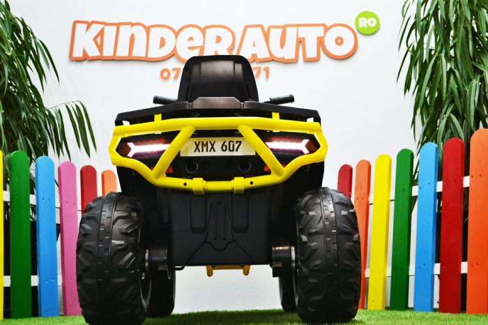 Electric Ride-On ATV for children Kinderauto BJ607, 12V, 90W, leather seat, yellow [9]