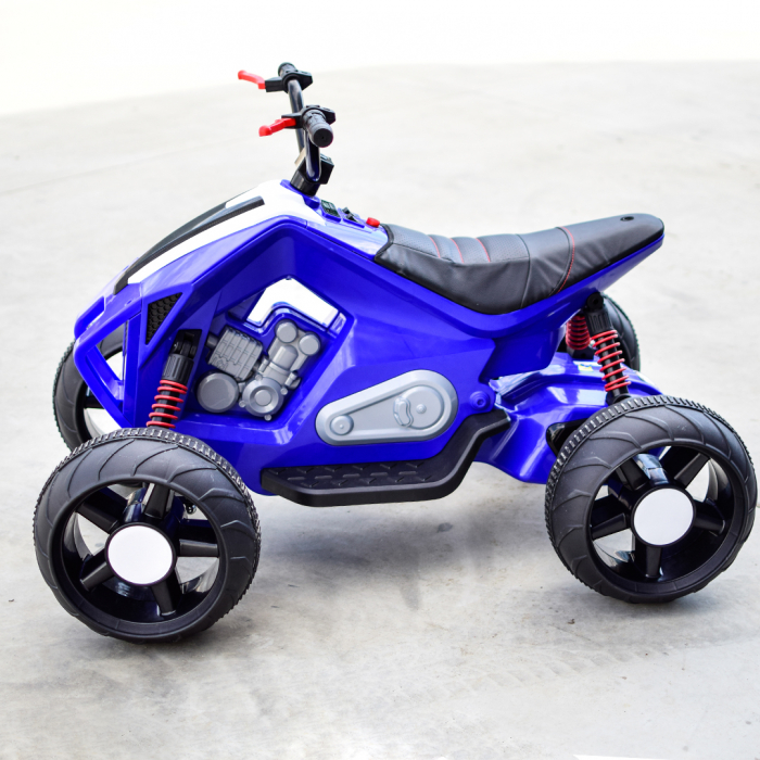 ATV electric pentru copii BJ718, 90W 12V, cu scaun tapitat, albastru [16]