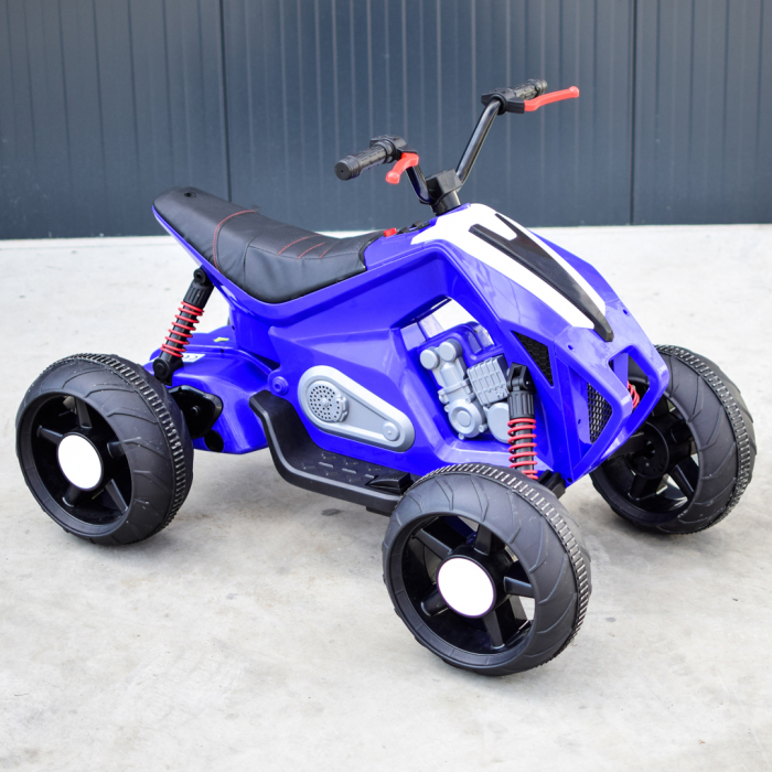 ATV electric pentru copii BJ718, 90W 12V, cu scaun tapitat, albastru [15]