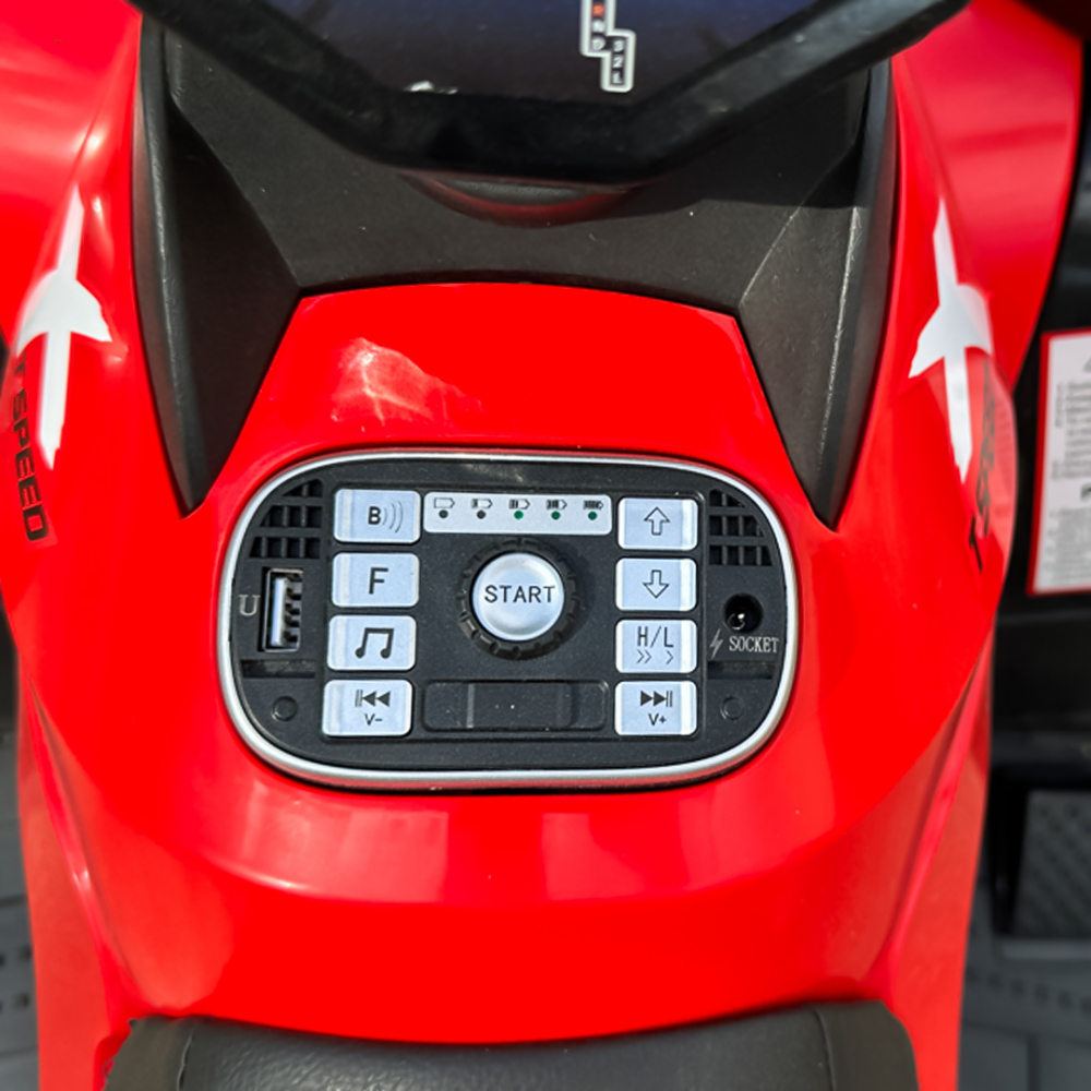 Ride-on electric ATV for children, BJS615, 4x4, accesories included, 320W, 24V, bluetooth, premium equiped, red [13]