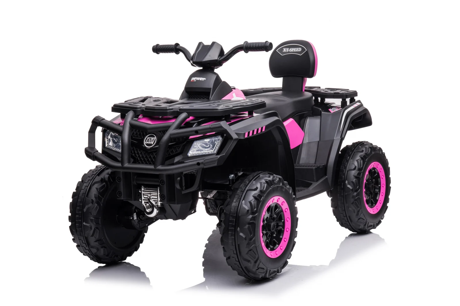 ATV electric pentru copii BJS615, 4x4, accesorii incluse, 320W, 24V, bluetooth, echipare premium, roz [13]