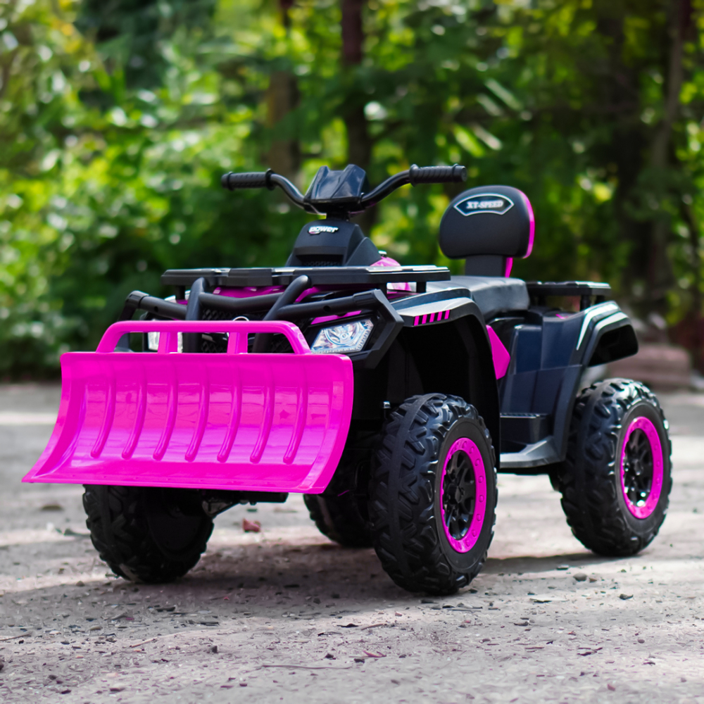 ATV electric pentru copii BJS615, 4x4, accesorii incluse, 320W, 24V, bluetooth, echipare premium, roz [2]