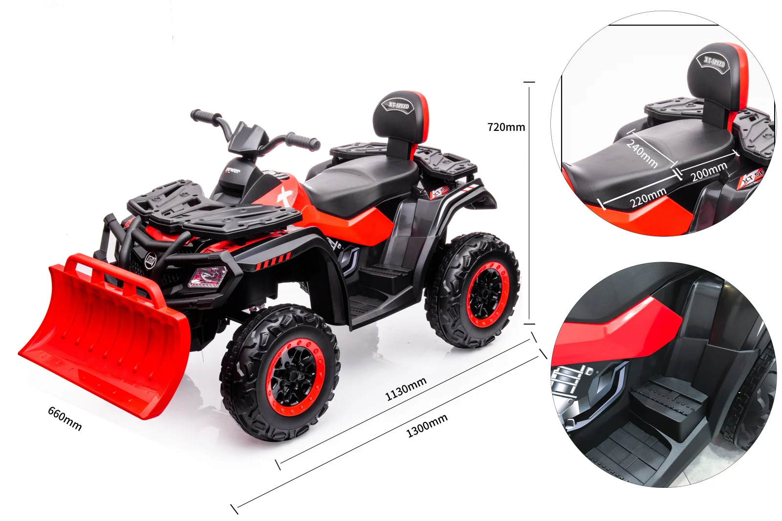 ATV electric pentru copii BJS615, 4x4, accesorii incluse, 320W, 24V, bluetooth, echipare premium, roz [15]