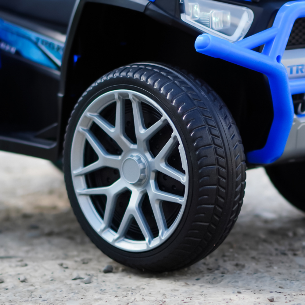 3 in 1 Electric ride-on ATV for children with handle, 30W 6V, EVA wheels, eco leather seat, premium equipped, blue [13]