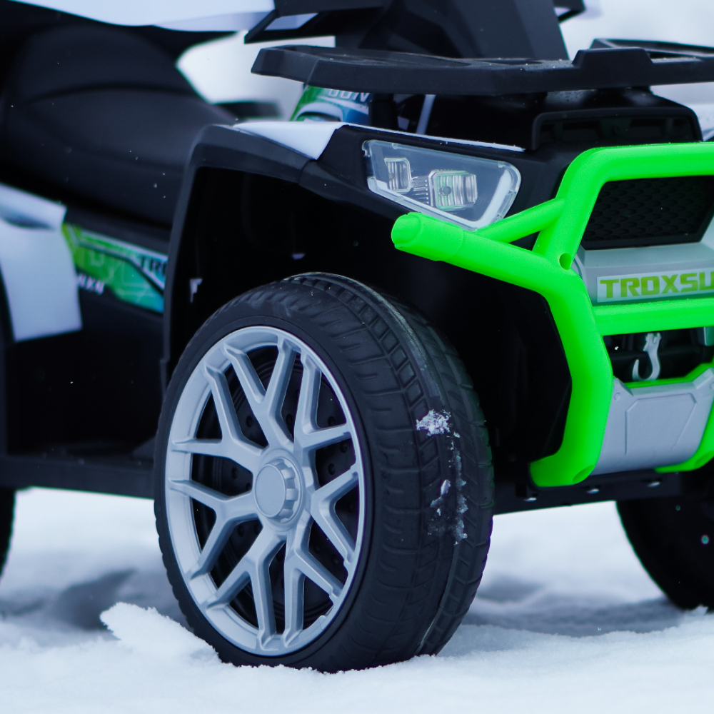 3 in 1 Electric ride-on ATV for children with handle, 30W 6V, EVA wheels, eco leather seat, premium equipped, green [8]