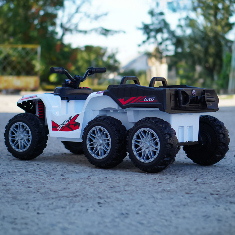 Electric ride-on ATV for children, FarmQuad 6x6, 180W, 12V 14AH, premium, white [6]
