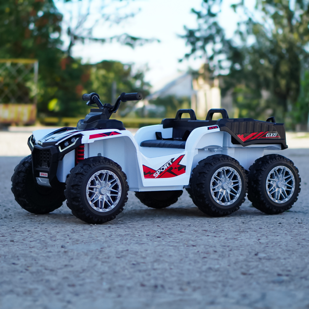 Electric ride-on ATV for children, FarmQuad 6x6, 180W, 12V 14AH, premium, white [4]