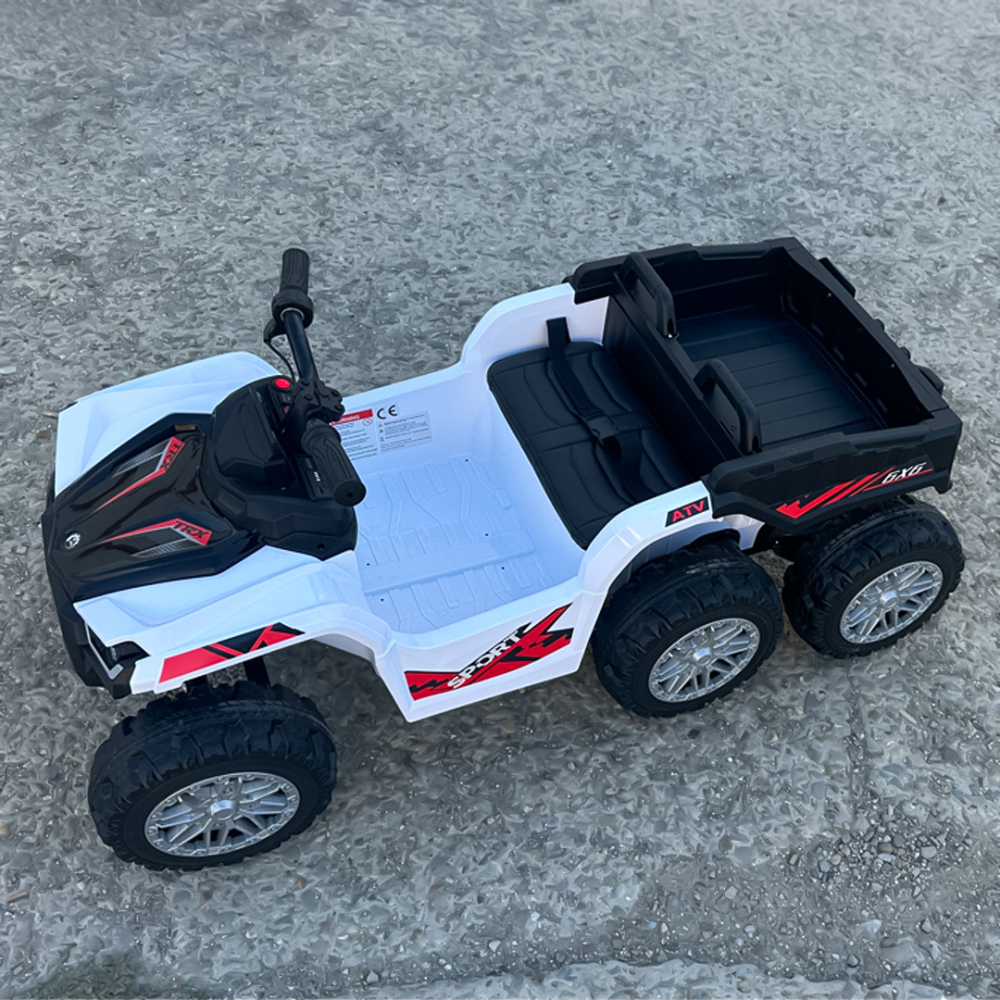 Electric ride-on ATV for children, FarmQuad 6x6, 180W, 12V 14AH, premium, white [9]