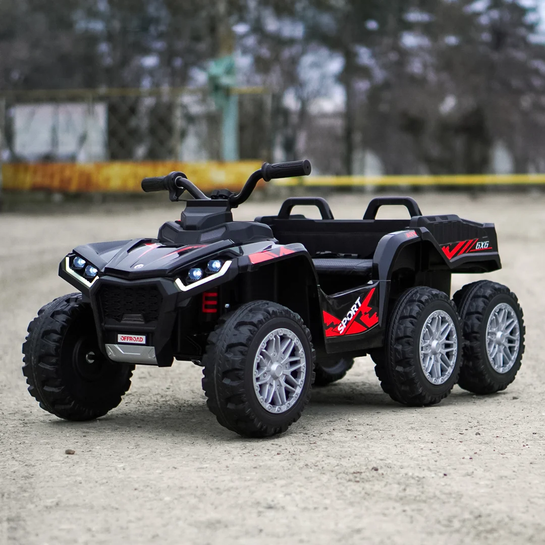 ATV electric pentru copii FarmQuad 6x6, 180W, 12V 14AH, premium, negru [2]