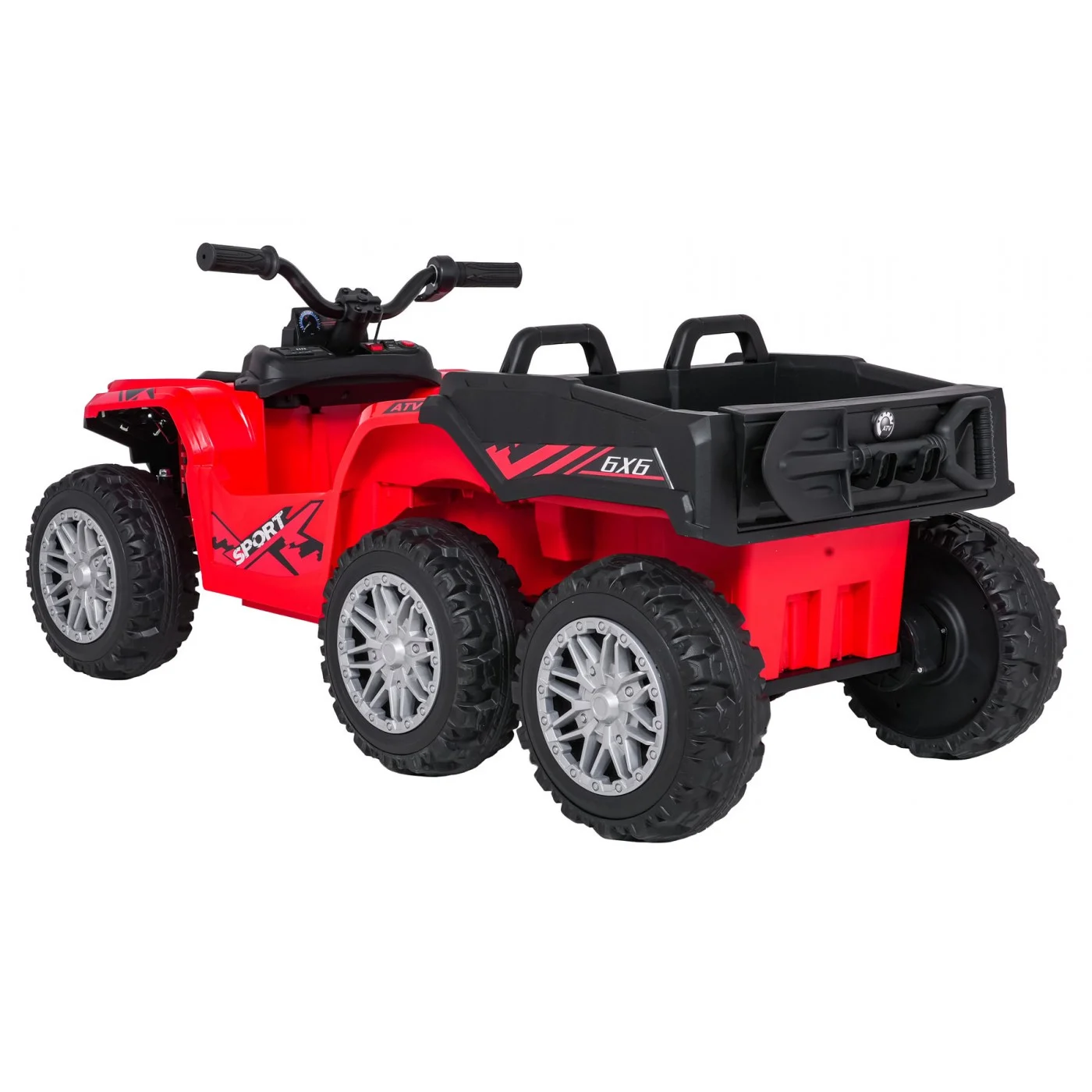 ATV electric pentru copii FarmQuad 6x6, 180W, 12V 14AH, premium, rosu [10]