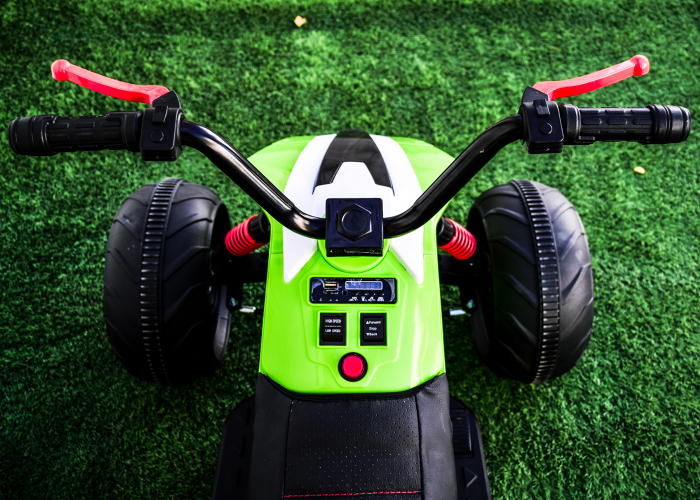 ATV electric pentru copii BJ718, 90W 12V, cu scaun tapitat, verde [9]