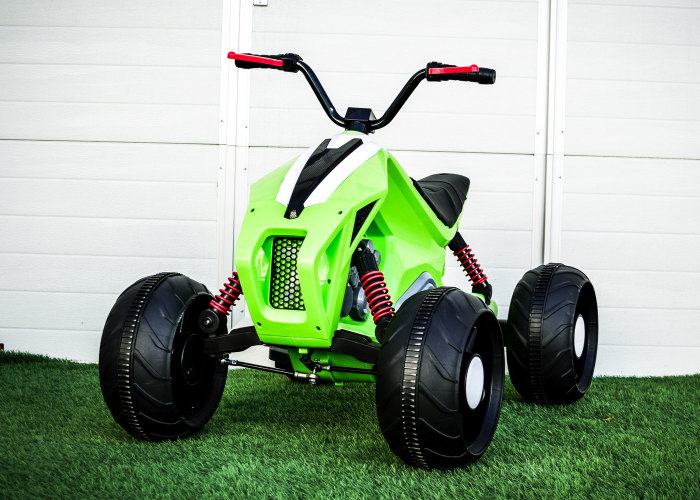 ATV electric pentru copii BJ718, 90W 12V, cu scaun tapitat, verde [4]