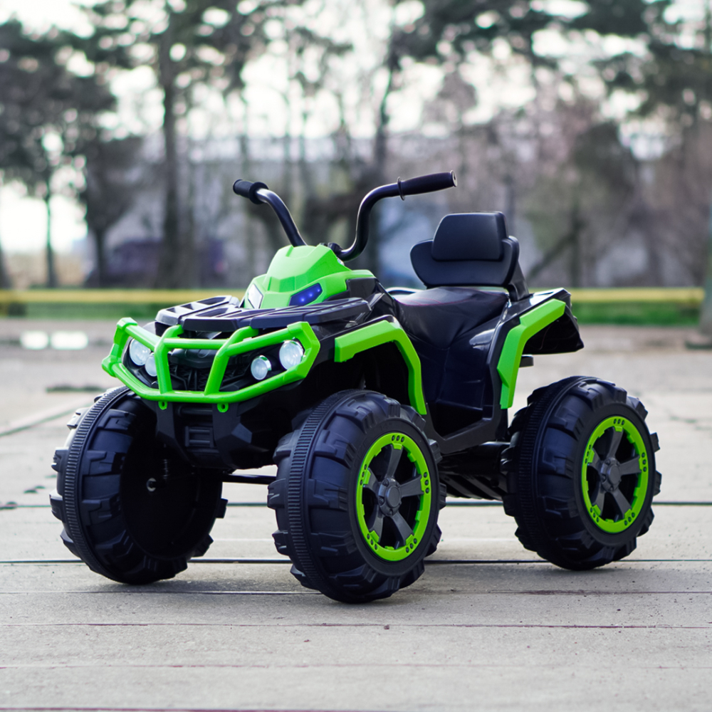 ATV electric pentru copii, model Offroad-K, 90W, 12V, scaun tapitat, verde [4]