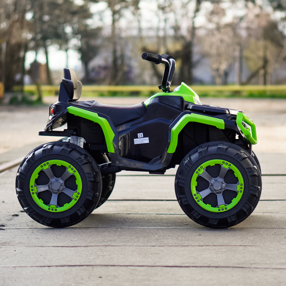 ATV electric pentru copii, model Offroad-K, 90W, 12V, scaun tapitat, verde [10]