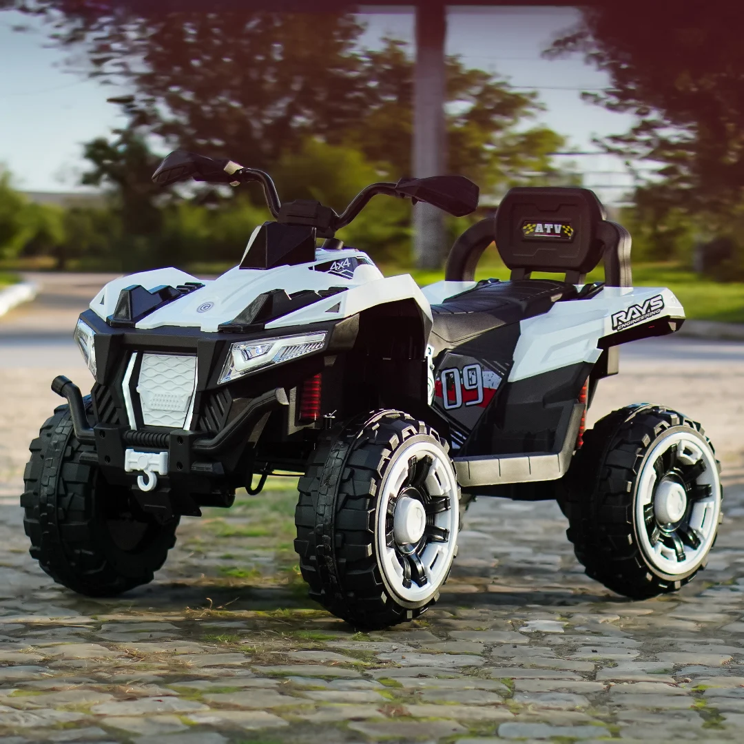 Children's electric ATV, SuperOffroad V2, 4x4, 140W, 12V, 7Ah, for 2 children, white [11]