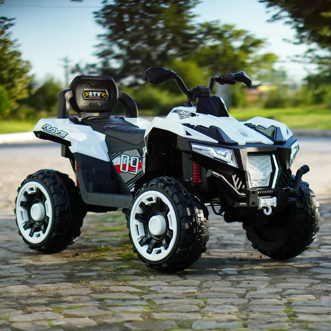 Children's electric ATV, SuperOffroad V2, 4x4, 140W, 12V, 7Ah, for 2 children, white [12]