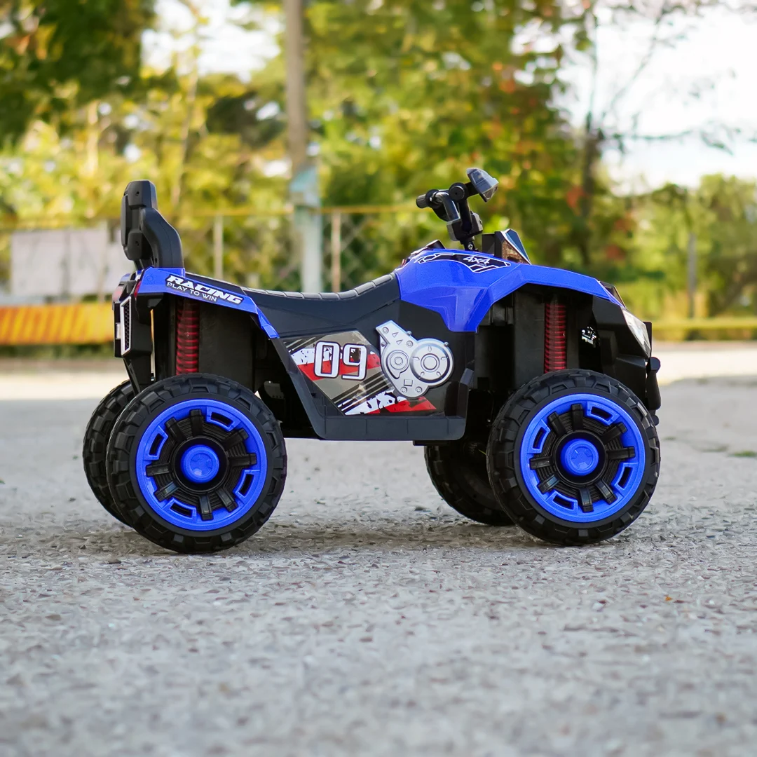 ATV electric pentru copii, SuperOffroad V2, 4x4, 140W, 12V, 7Ah, pentru 2 copii, albastru [10]