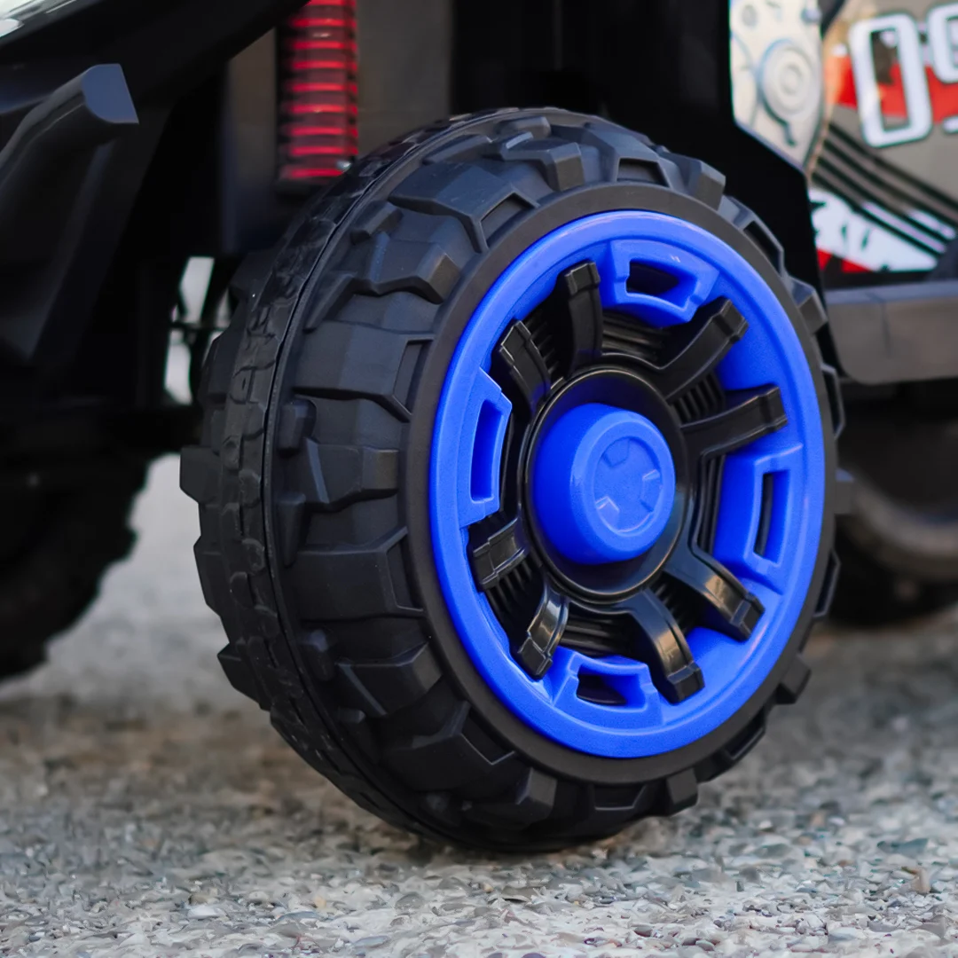 ATV electric pentru copii, SuperOffroad V2, 4x4, 140W, 12V, 7Ah, pentru 2 copii, albastru [5]