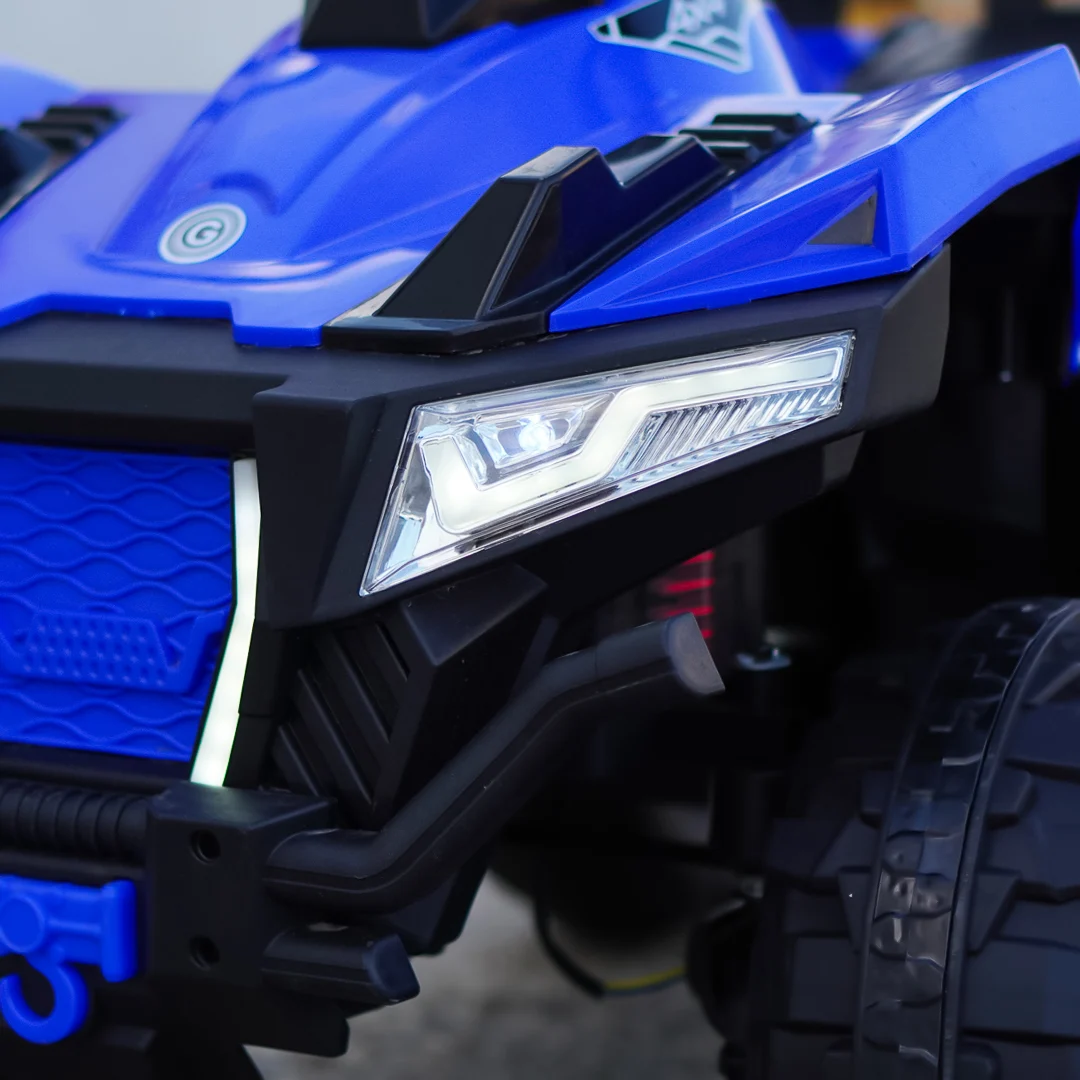 ATV electric pentru copii, SuperOffroad V2, 4x4, 140W, 12V, 7Ah, pentru 2 copii, albastru [6]