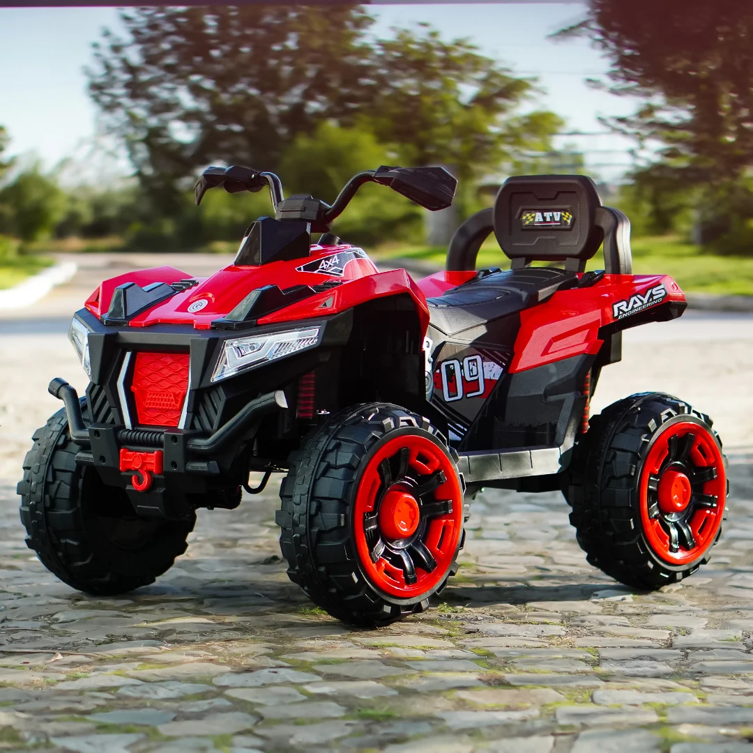 Children's electric ATV, SuperOffroad V2, 4x4, 140W, 12V, 7Ah, for 2 children, red [9]