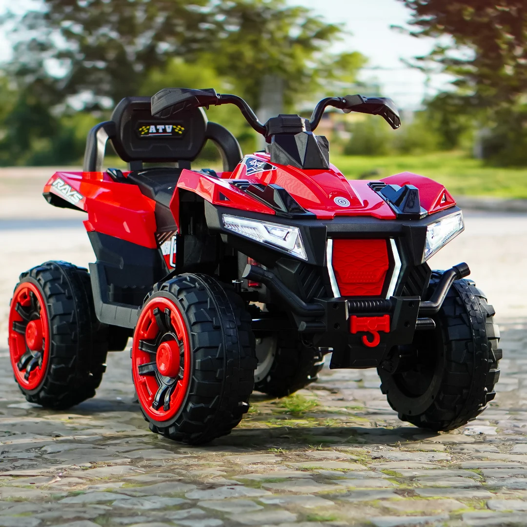 Children's electric ATV, SuperOffroad V2, 4x4, 140W, 12V, 7Ah, for 2 children, red [3]