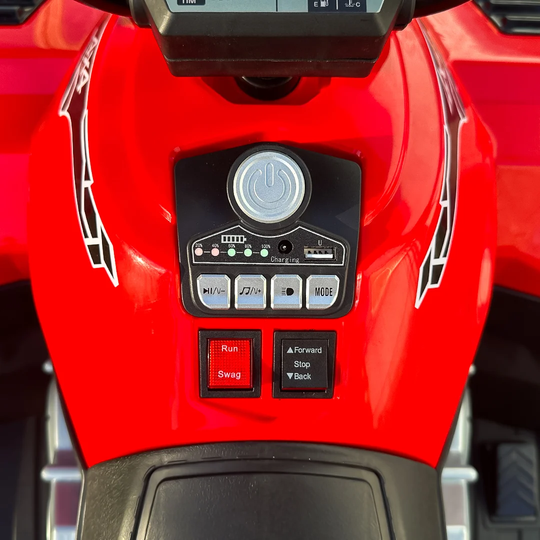 Children's electric ATV, SuperOffroad V2, 4x4, 140W, 12V, 7Ah, for 2 children, red [2]