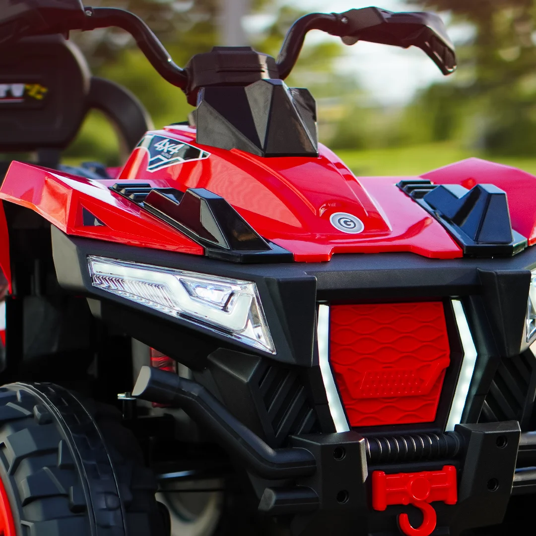 Children's electric ATV, SuperOffroad V2, 4x4, 140W, 12V, 7Ah, for 2 children, red [8]