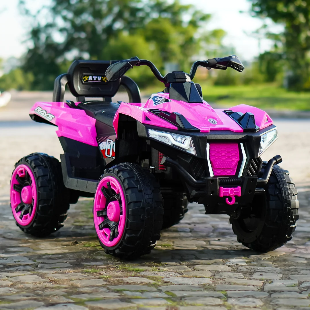 Children's electric ATV, SuperOffroad V2, 4x4, 140W, 12V, 7Ah, for 2 children, pink [7]