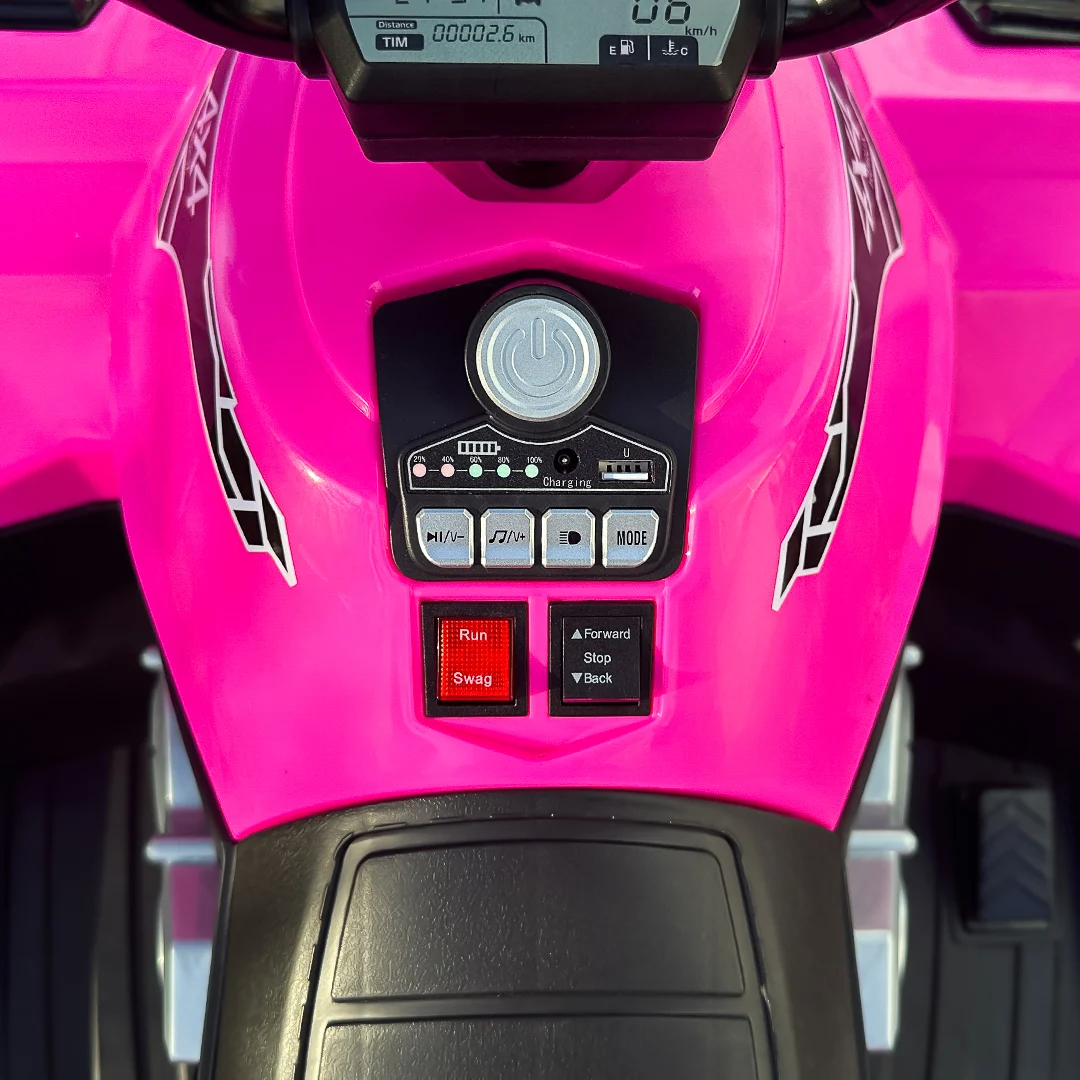 Children's electric ATV, SuperOffroad V2, 4x4, 140W, 12V, 7Ah, for 2 children, pink [5]