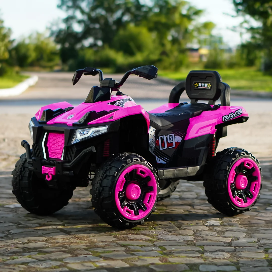Children's electric ATV, SuperOffroad V2, 4x4, 140W, 12V, 7Ah, for 2 children, pink [6]