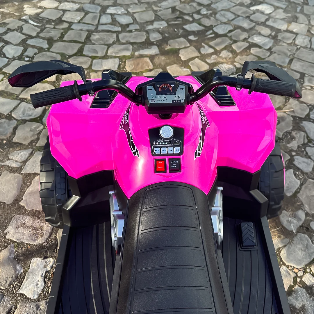Children's electric ATV, SuperOffroad V2, 4x4, 140W, 12V, 7Ah, for 2 children, pink [9]