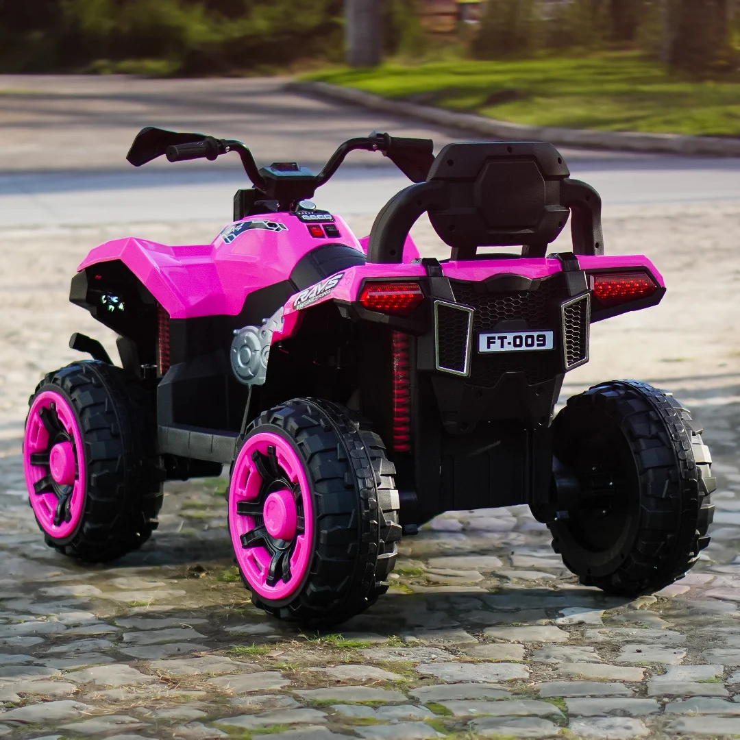 Children's electric ATV, SuperOffroad V2, 4x4, 140W, 12V, 7Ah, for 2 children, pink [8]