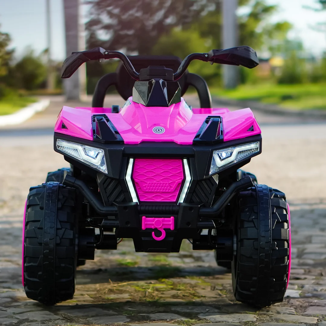 Children's electric ATV, SuperOffroad V2, 4x4, 140W, 12V, 7Ah, for 2 children, pink [2]