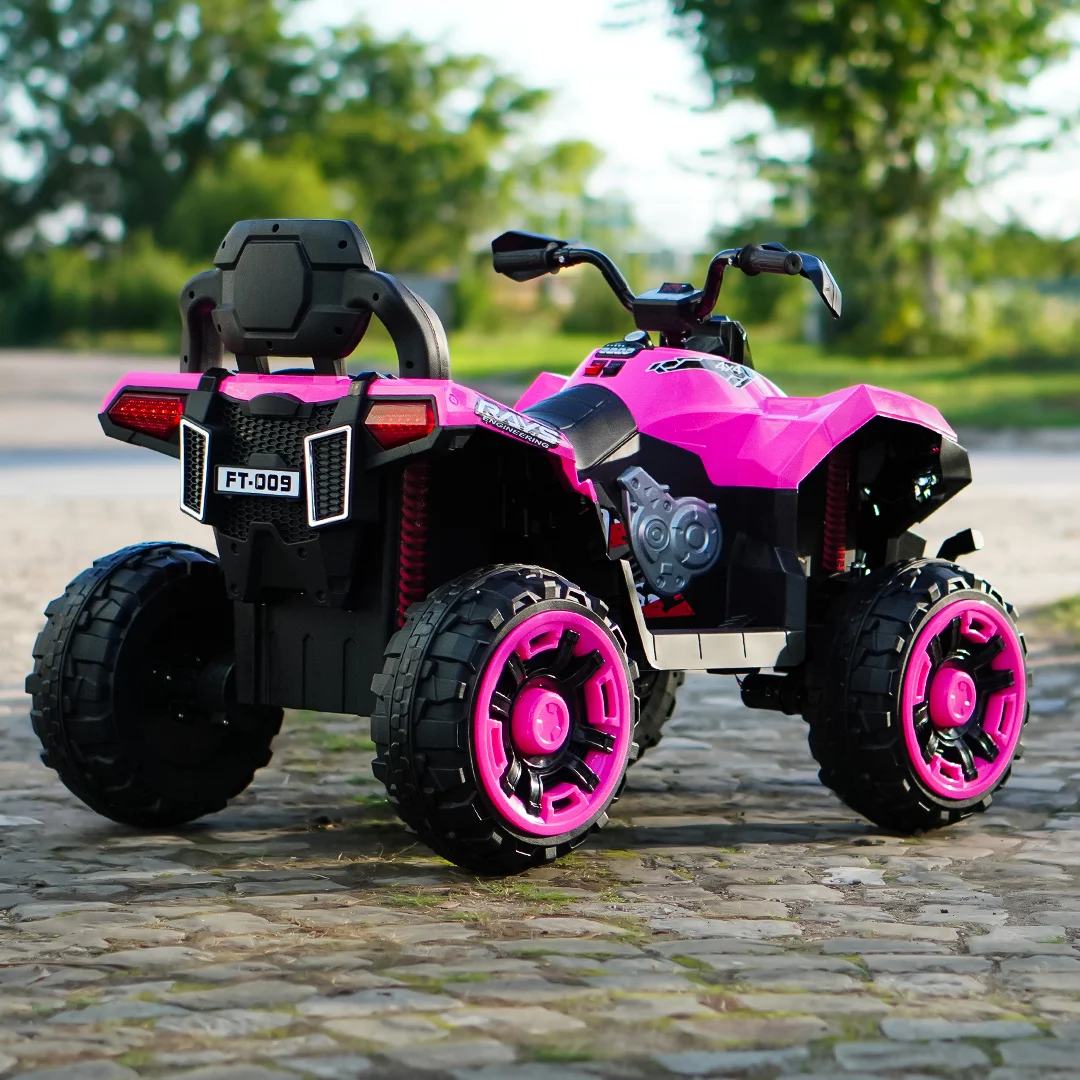 Children's electric ATV, SuperOffroad V2, 4x4, 140W, 12V, 7Ah, for 2 children, pink [3]