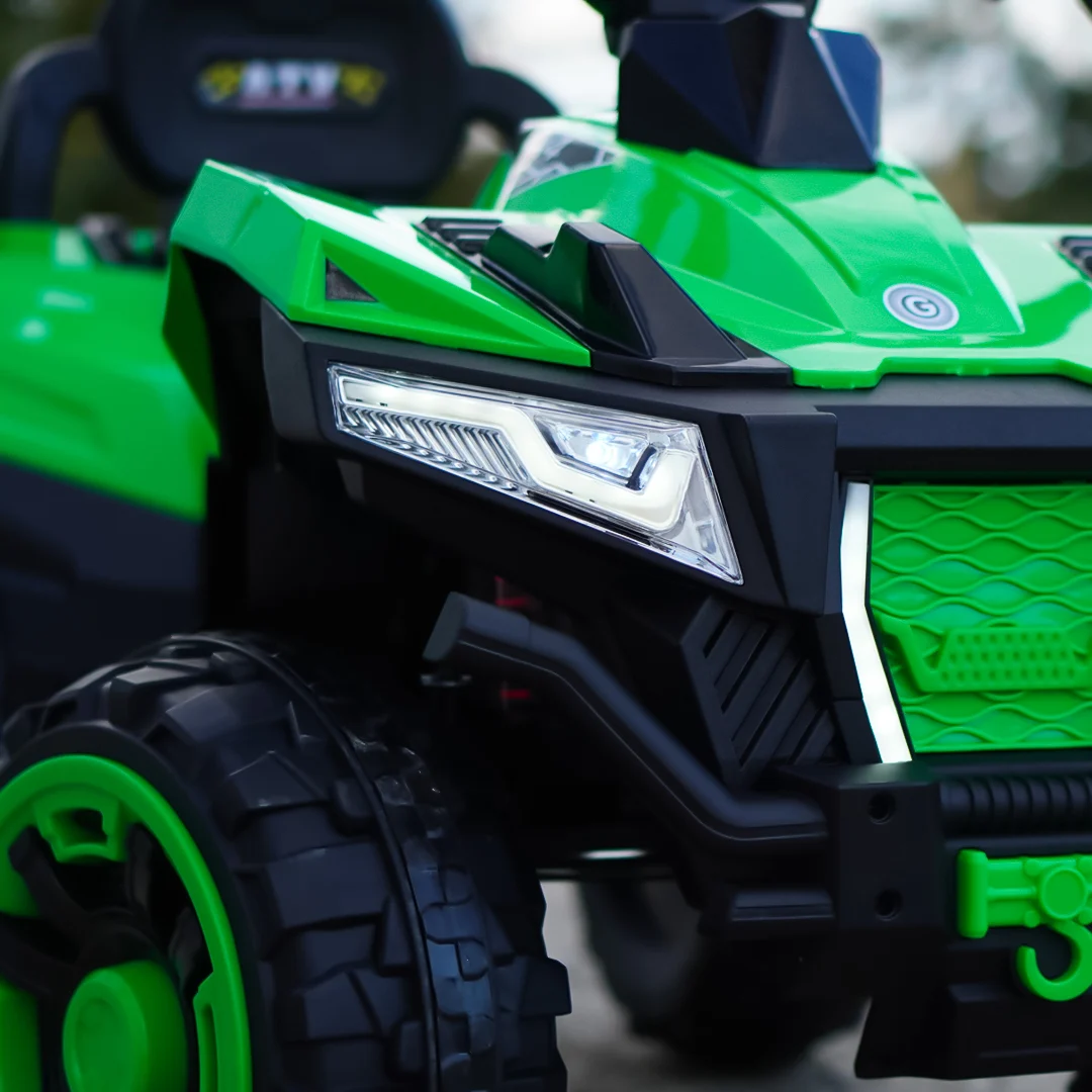 Children's electric ATV, SuperOffroad V2, 4x4, 140W, 12V, 7Ah, for 2 children, green [13]