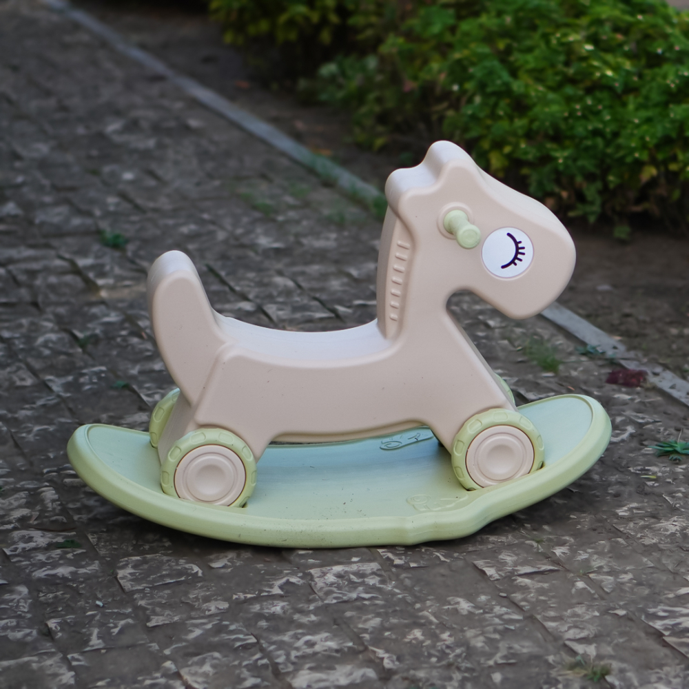 Balansoar și premergător tip căluț, ergonomic, cu sunete interactive, pentru copii 1-4 ani, verde [4]