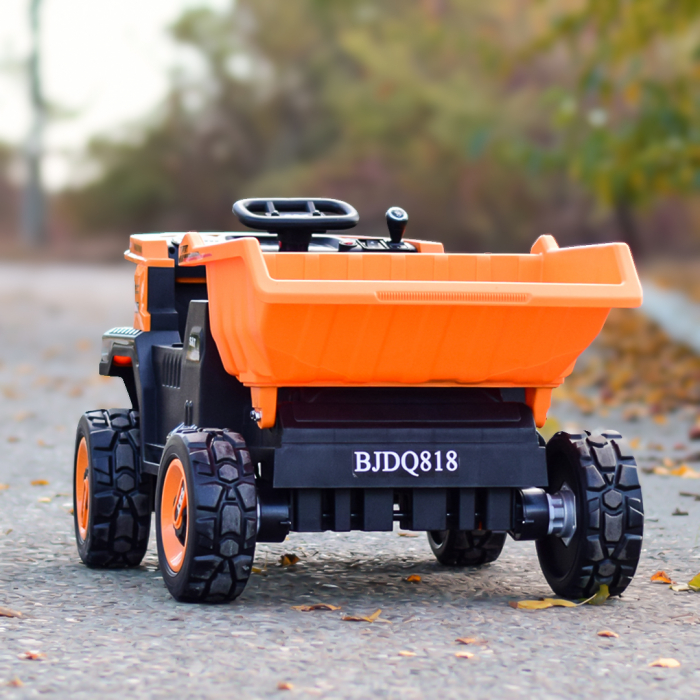 Electric ride-on truck with 2 seats BJDQ818, 120W, 12V 10Ah, PREMIUM equiped, yellow [8]