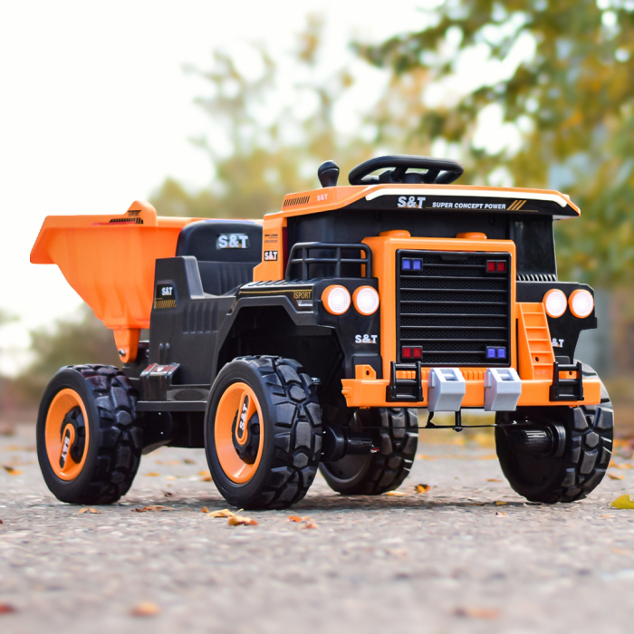 Electric ride-on truck with 2 seats BJDQ818, 120W, 12V 10Ah, PREMIUM equiped, yellow [2]