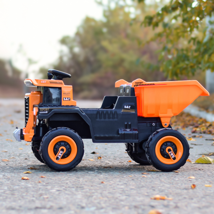 Electric ride-on truck with 2 seats BJDQ818, 120W, 12V 10Ah, PREMIUM equiped, yellow [10]