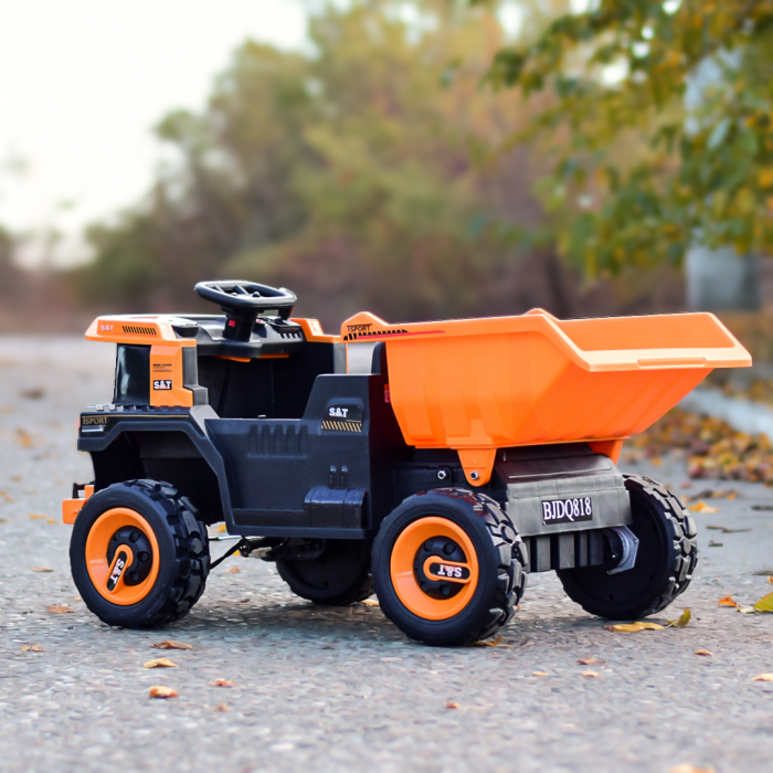 Electric ride-on truck with 2 seats BJDQ818, 120W, 12V 10Ah, PREMIUM equiped, yellow [9]