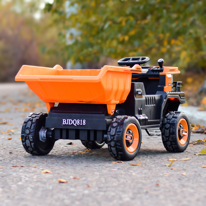 Electric ride-on truck with 2 seats BJDQ818, 120W, 12V 10Ah, PREMIUM equiped, yellow [7]