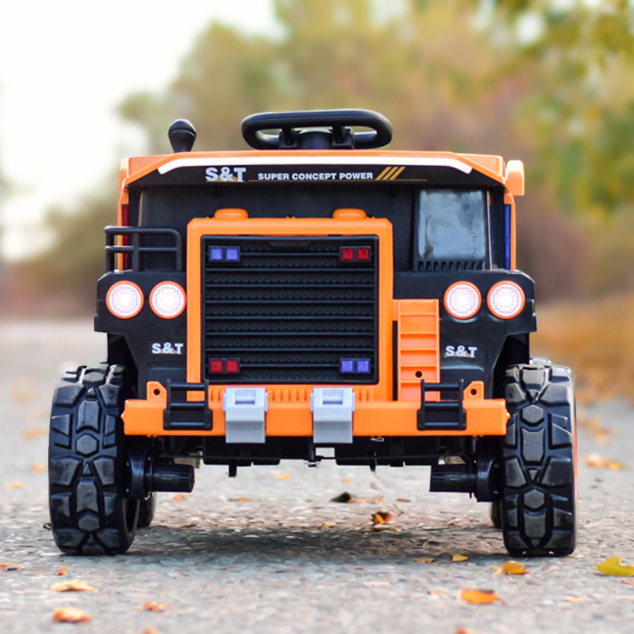 Electric ride-on truck with 2 seats BJDQ818, 120W, 12V 10Ah, PREMIUM equiped, yellow [3]