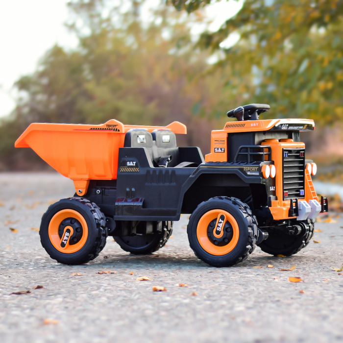 Electric ride-on truck with 2 seats BJDQ818, 120W, 12V 10Ah, PREMIUM equiped, yellow [5]