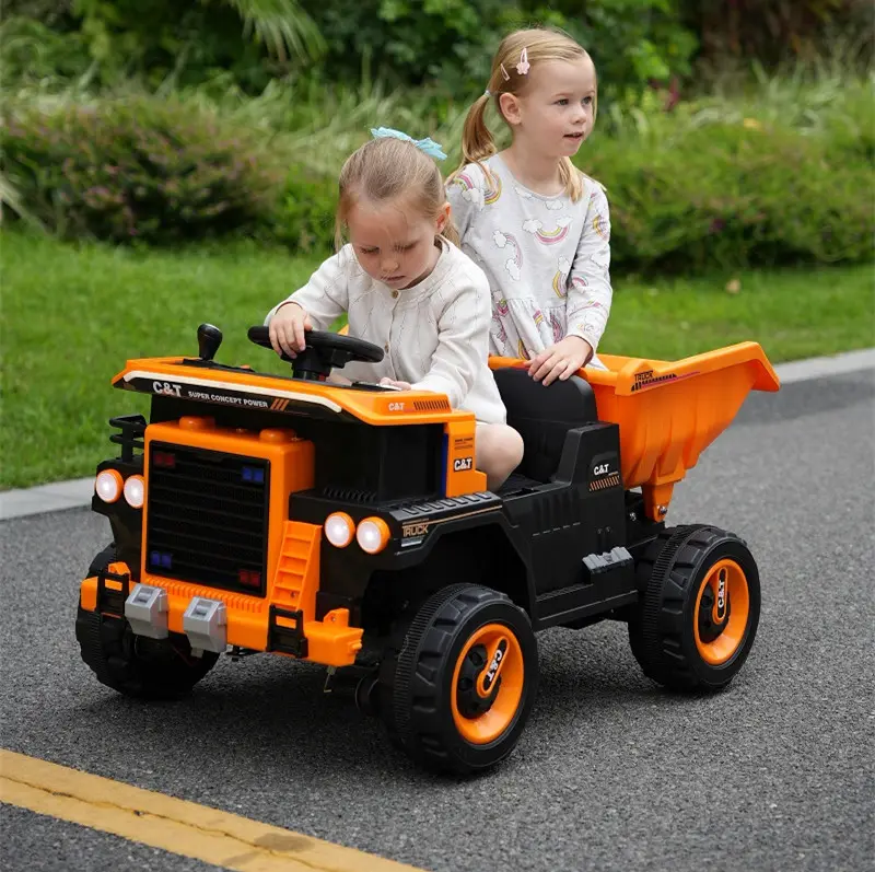 Electric ride-on truck with 2 seats BJDQ818, 120W, 12V 10Ah, PREMIUM equiped, yellow [20]