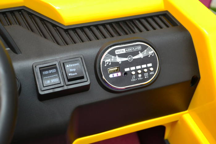 Basculanta electrica copii Kinderauto BJ797A, 4x4, 140W, baterie, 12V, standard, galbena [8]