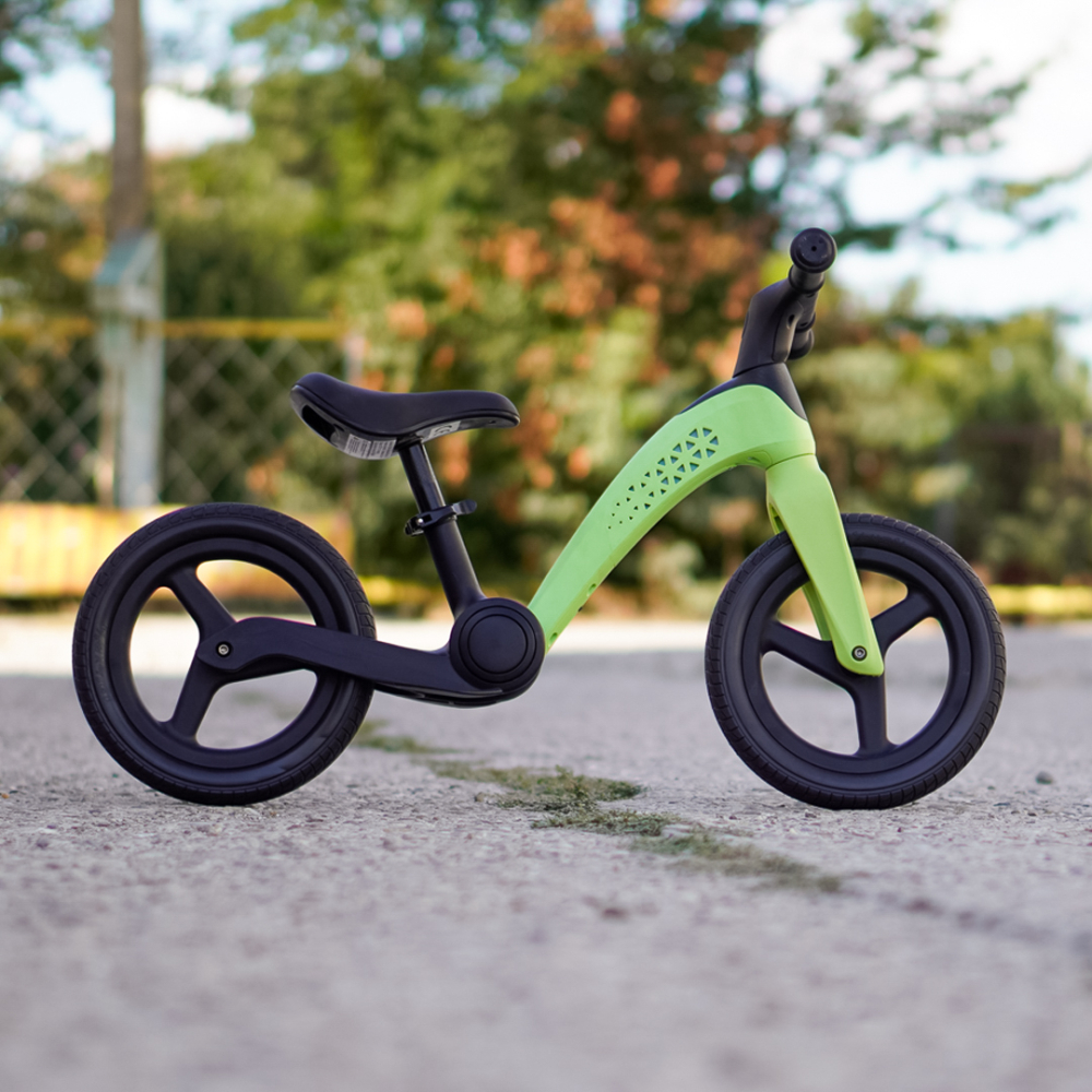 Kids’ Balance Bike, Foldable, with LED Lights, 12-Inch Inflatable Wheels, green [4]
