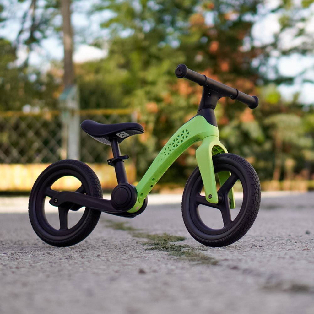 Kids’ Balance Bike, Foldable, with LED Lights, 12-Inch Inflatable Wheels, green [3]