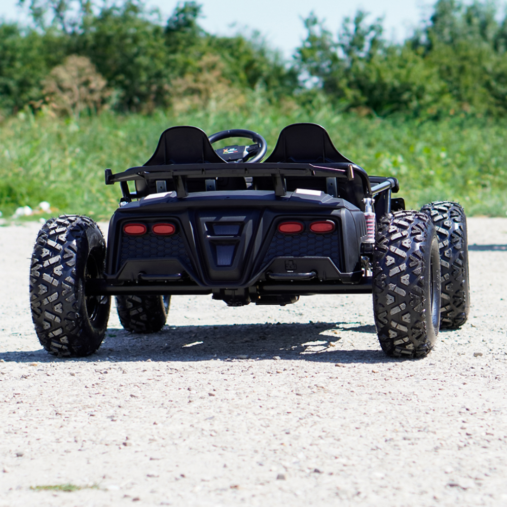 Electric Buggy for 2 Kids, 800W 48V 20Ah, inflatable wheels, music player, black [10]