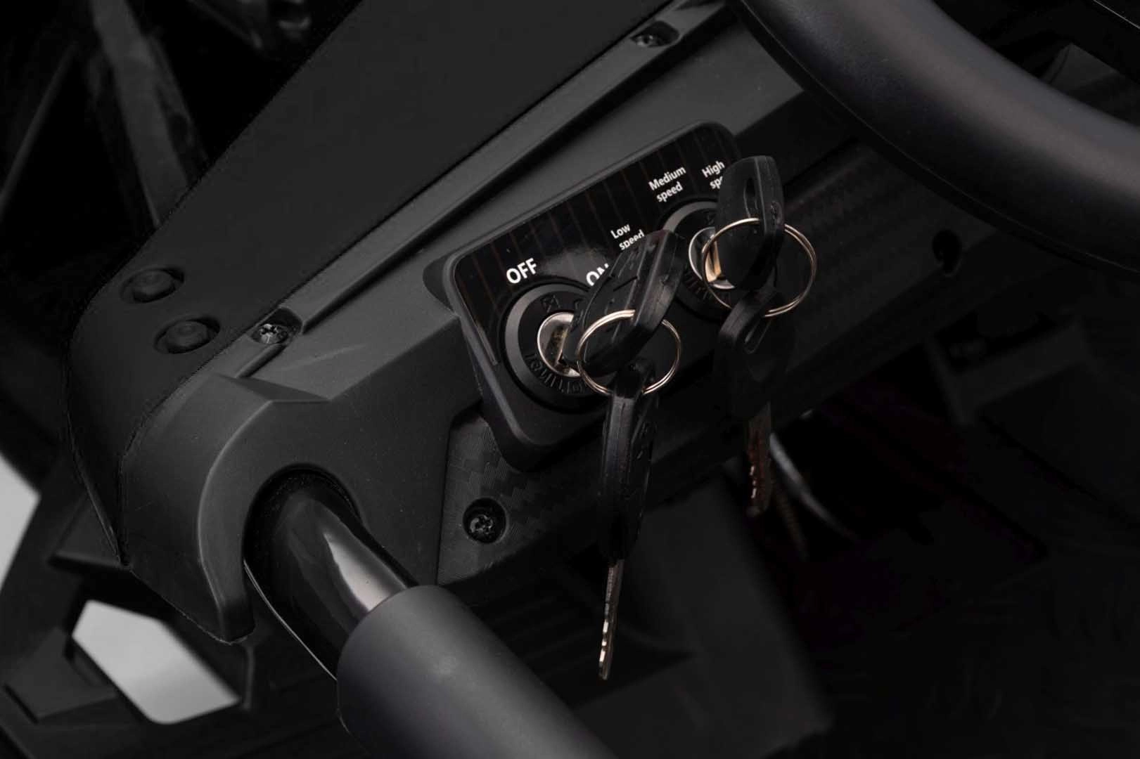 Buggy electric copii, 2 locuri, 800W 48V, roti gonflabile, music player, negru [7]